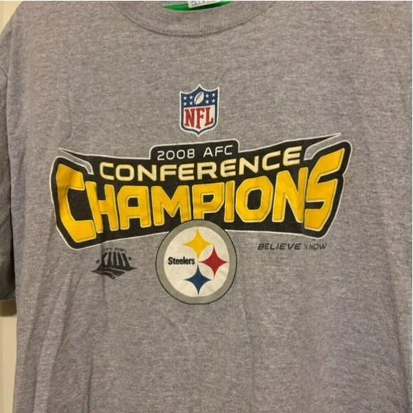 Pittsburgh Steelers 2008 AFC Champions Size Large T-Shirt - Picture 2 of 4